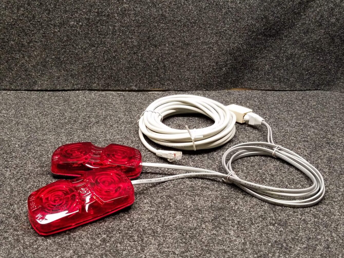 Red twin indicator lights with long cable